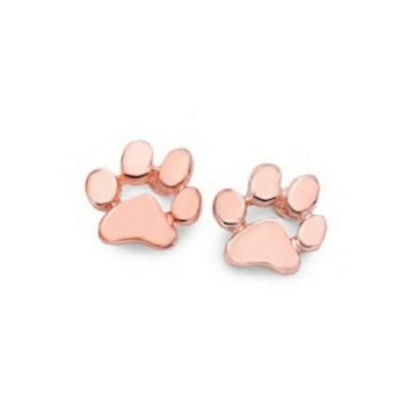 everrealli Jewelry - Rose Gold Paw Print Stud Earrings